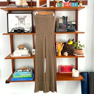 Zara gold sparkle flare pants